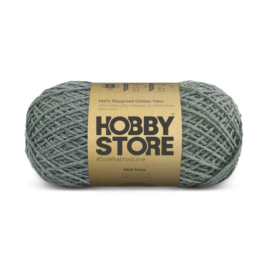 Recycled Cotton Yarn by Hobby Store - Mid Grey 8303