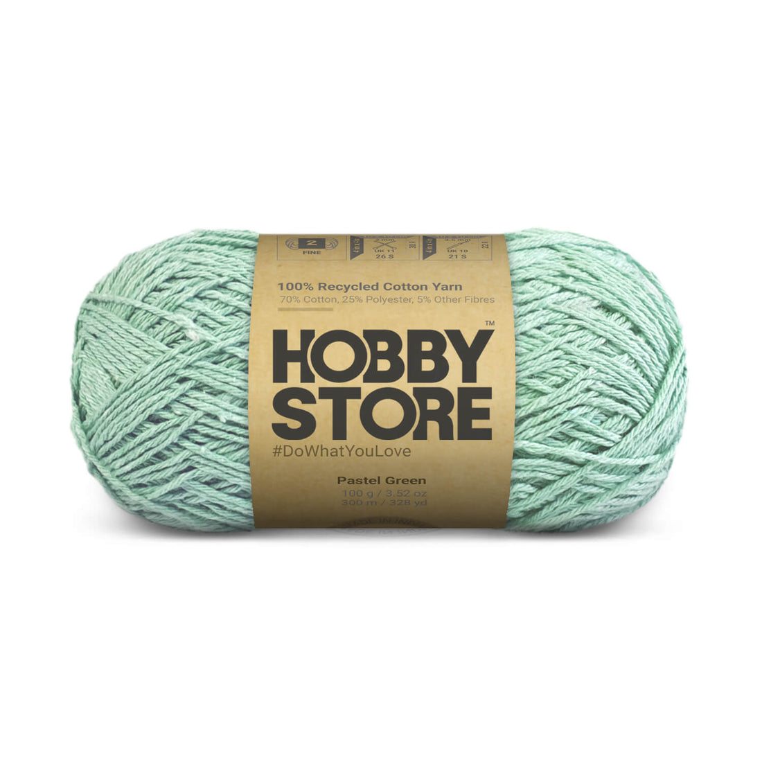 Recycled Cotton Yarn by Hobby Store - Pastel Green 8424