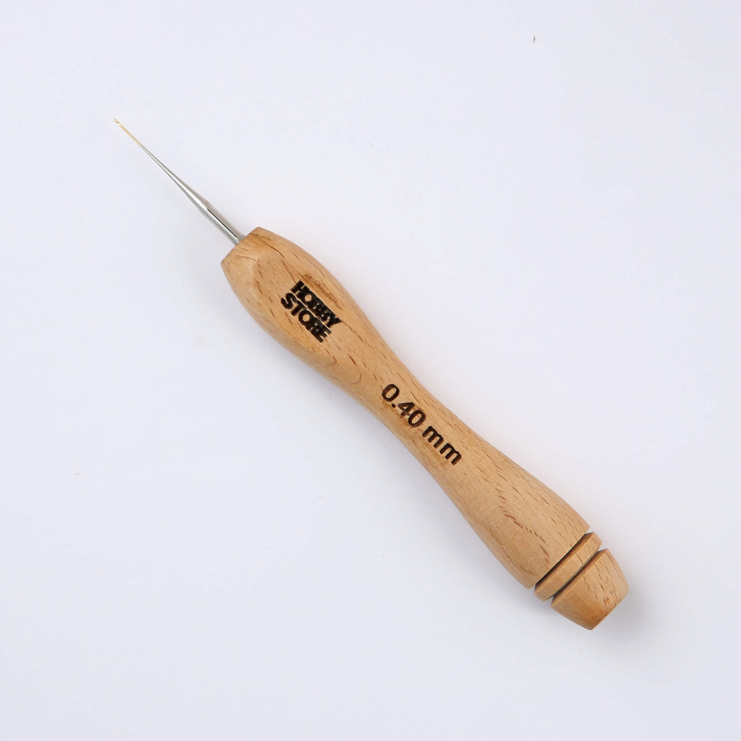 Steel Crochet Hook with Wood Handle by Hobby Store 0.4 mm
