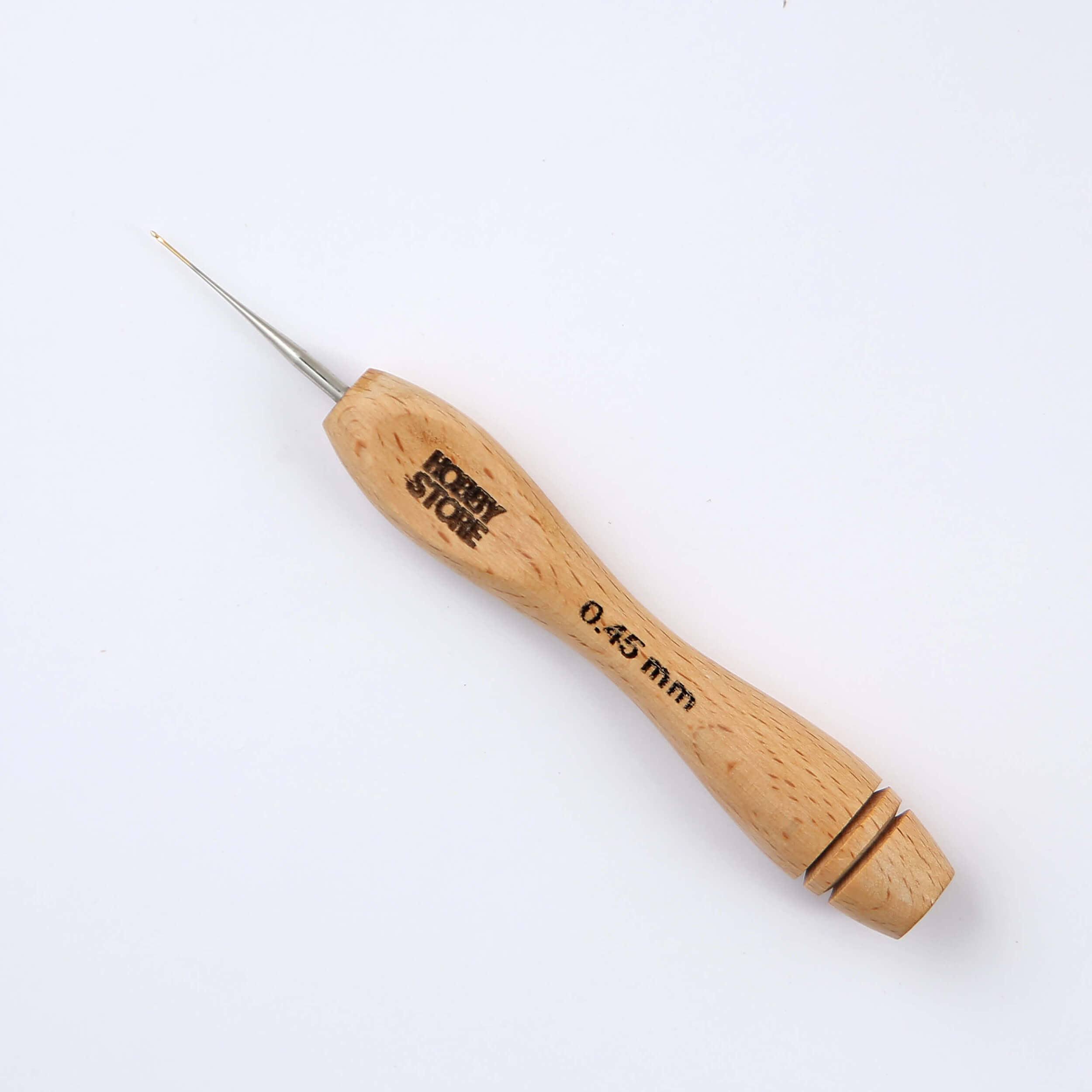 Steel Crochet Hook with Wood Handle by Hobby Store 0.45 mm