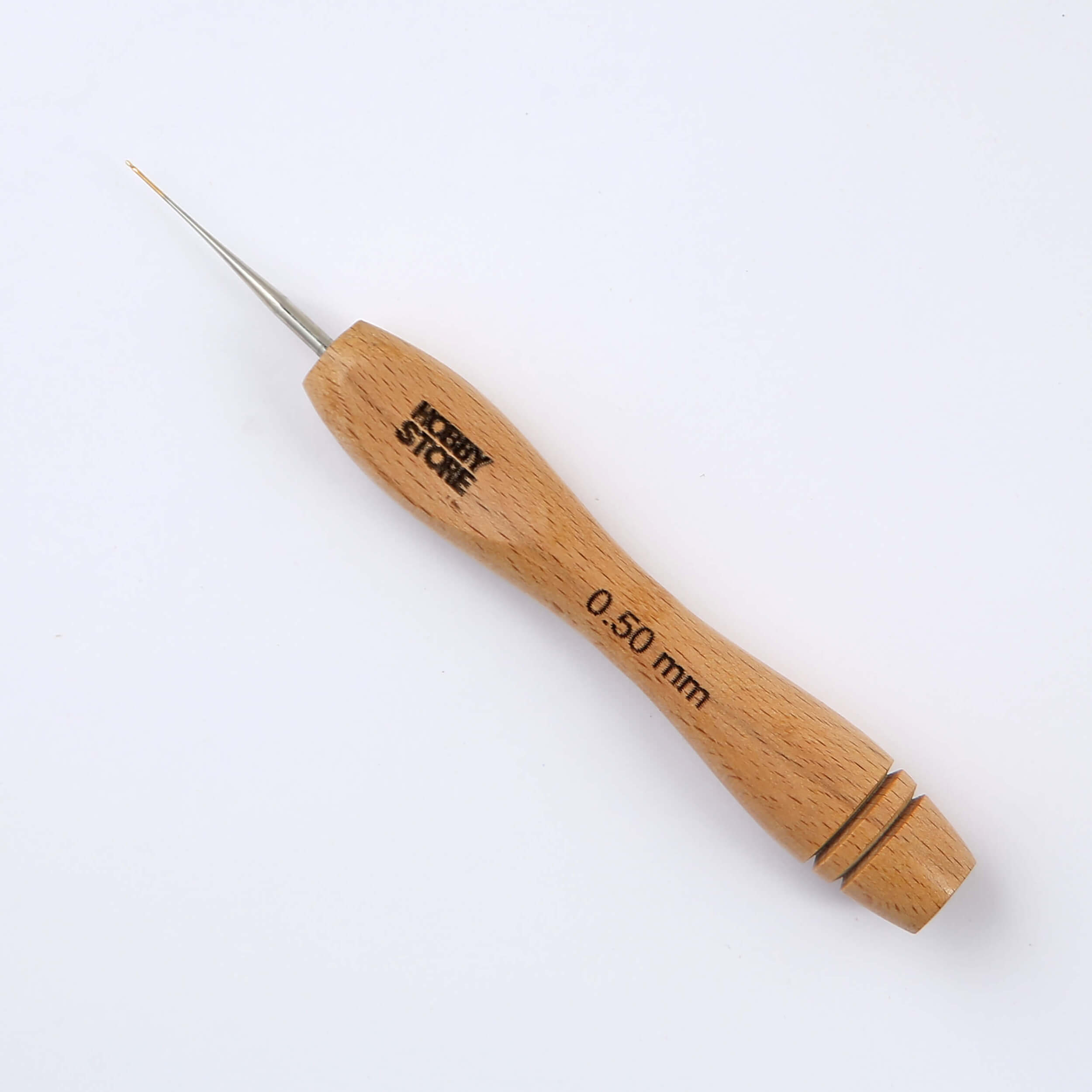 Steel Crochet Hook with Wood Handle by Hobby Store 0.5 mm