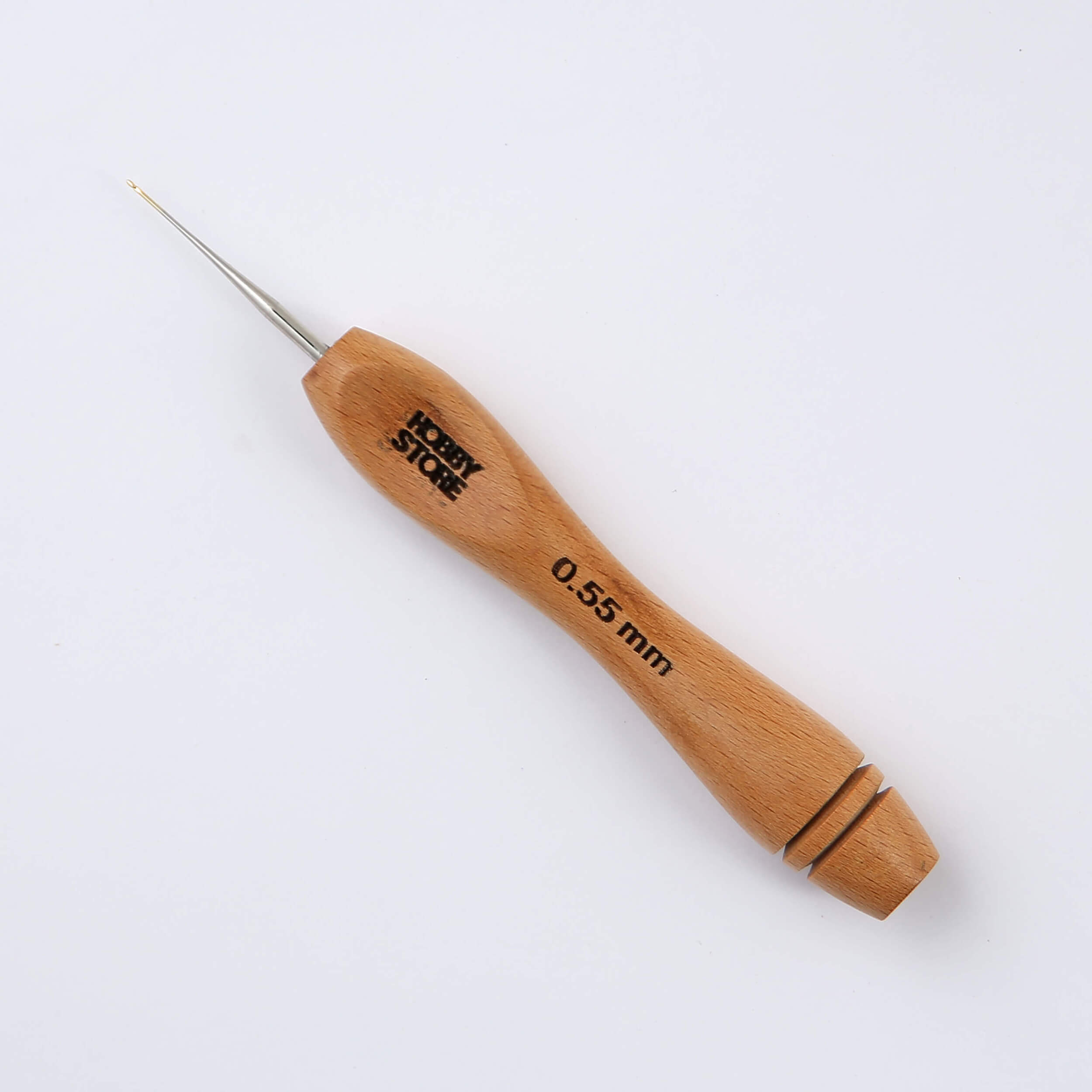 Steel Crochet Hook with Wood Handle by Hobby Store 0.55 mm