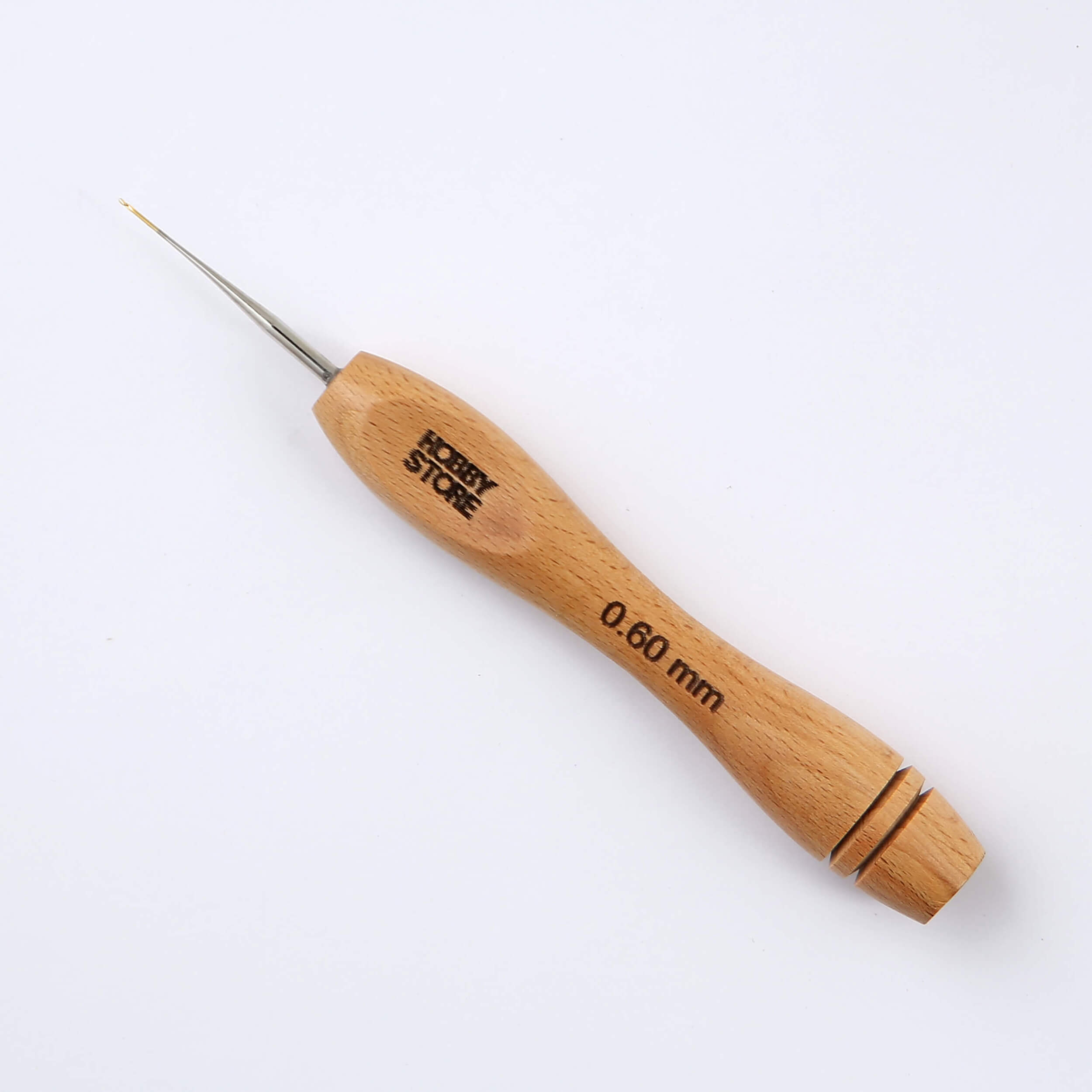 Steel Crochet Hook with Wood Handle by Hobby Store 0.6 mm
