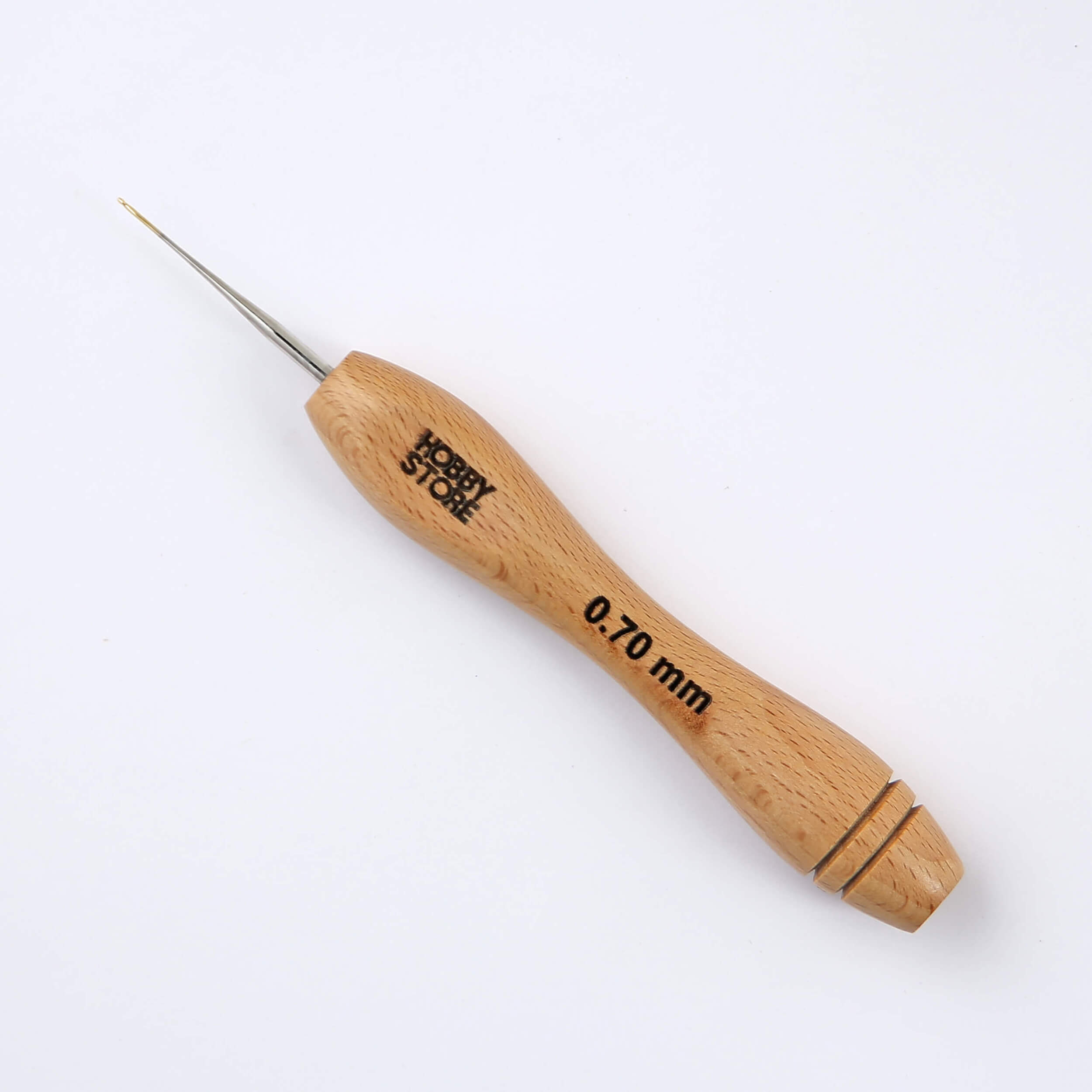 Steel Crochet Hook with Wood Handle by Hobby Store 0.7 mm