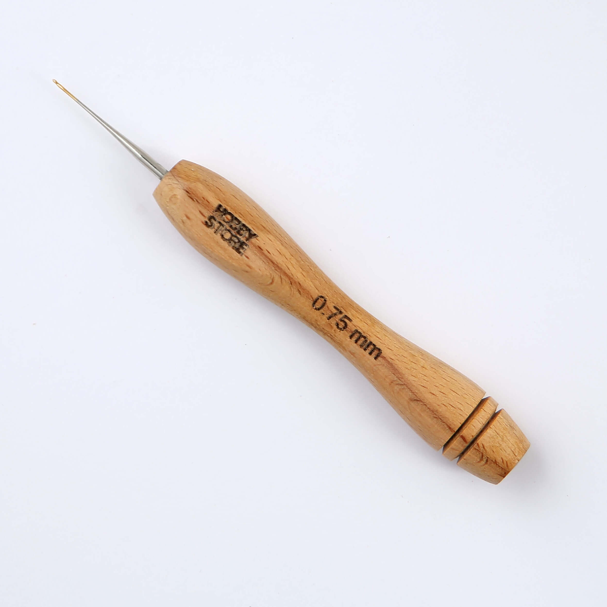 Steel Crochet Hook with Wood Handle by Hobby Store 0.75 mm