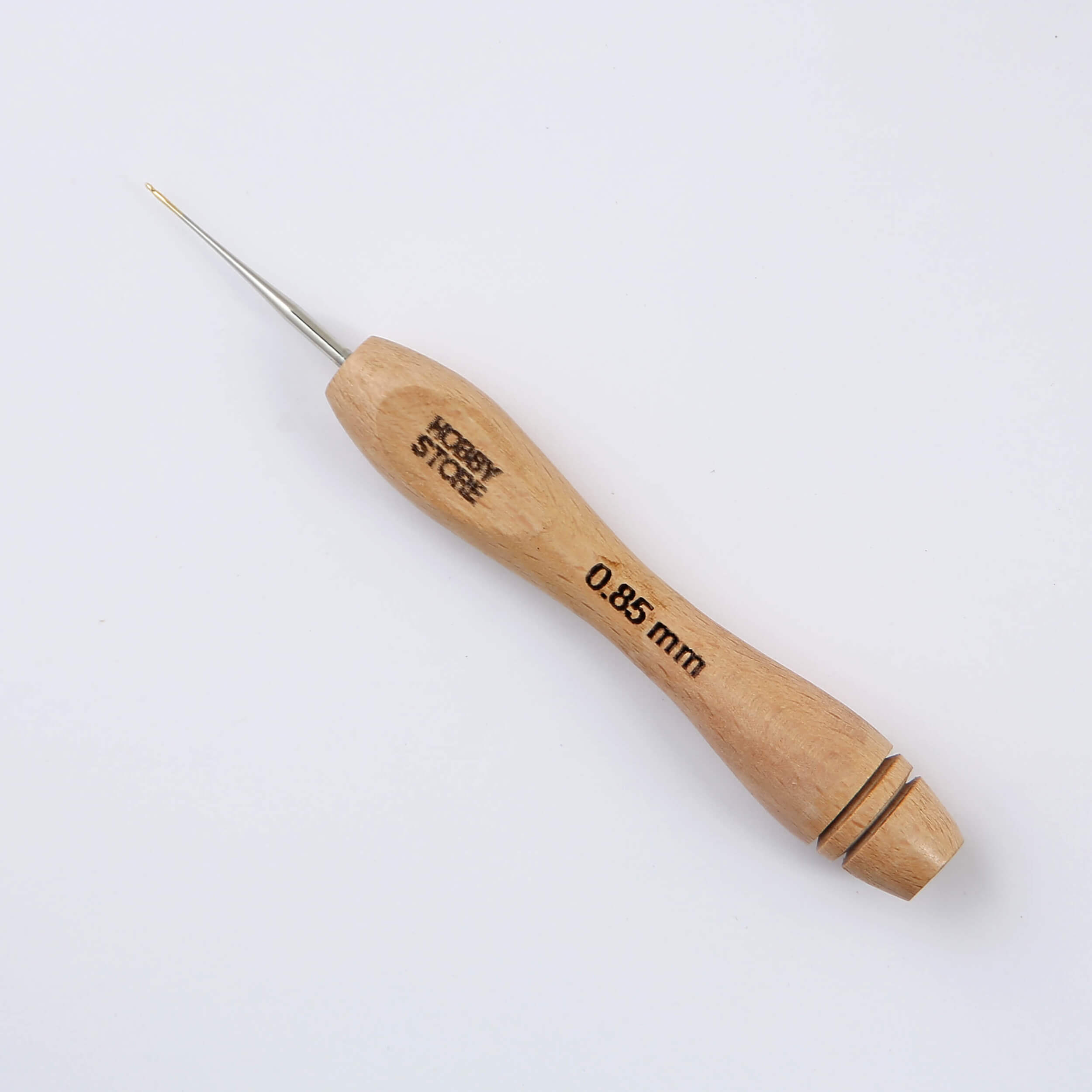 Steel Crochet Hook with Wood Handle by Hobby Store 0.85 mm