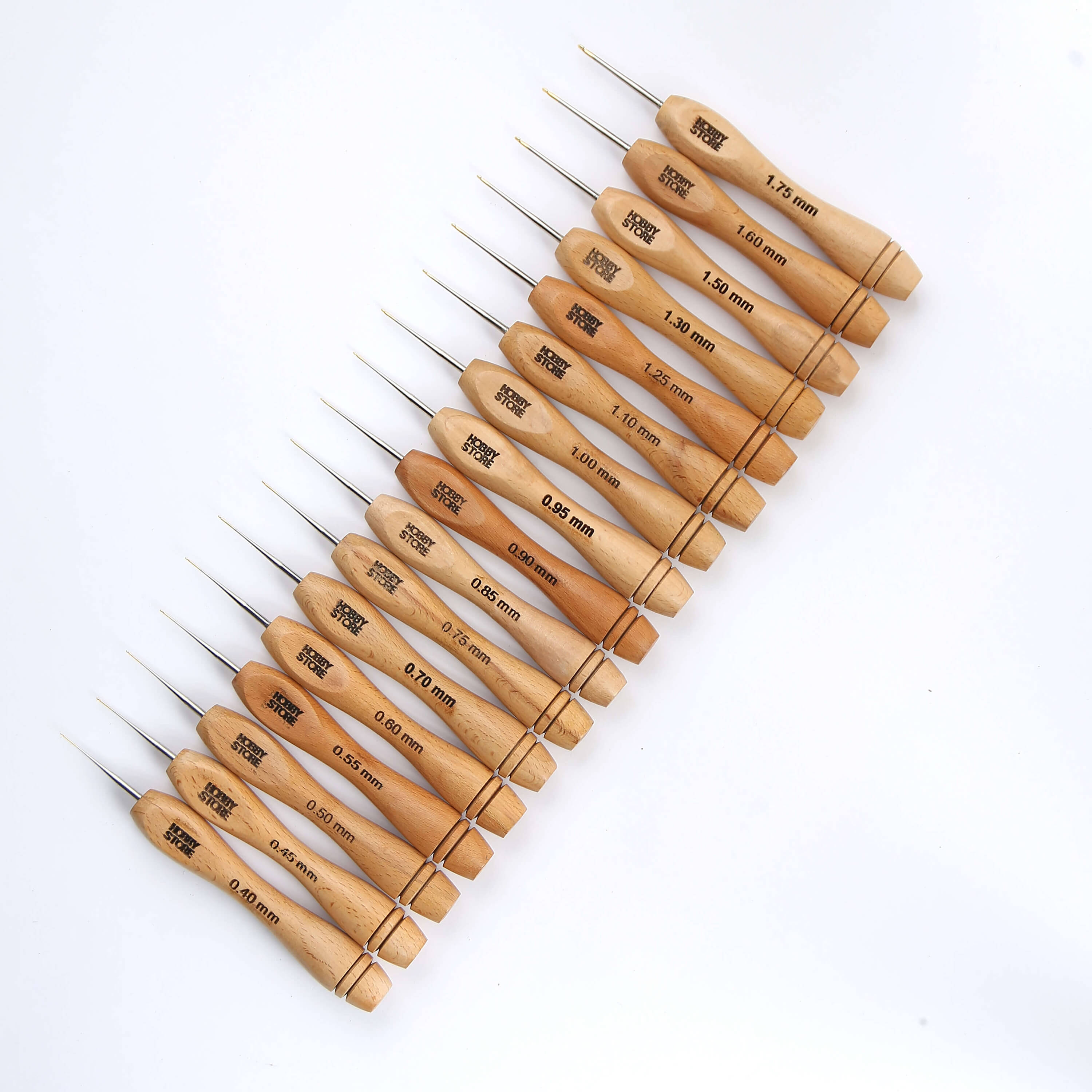 Steel Crochet Hooks with Wood Handle by Hobby Store