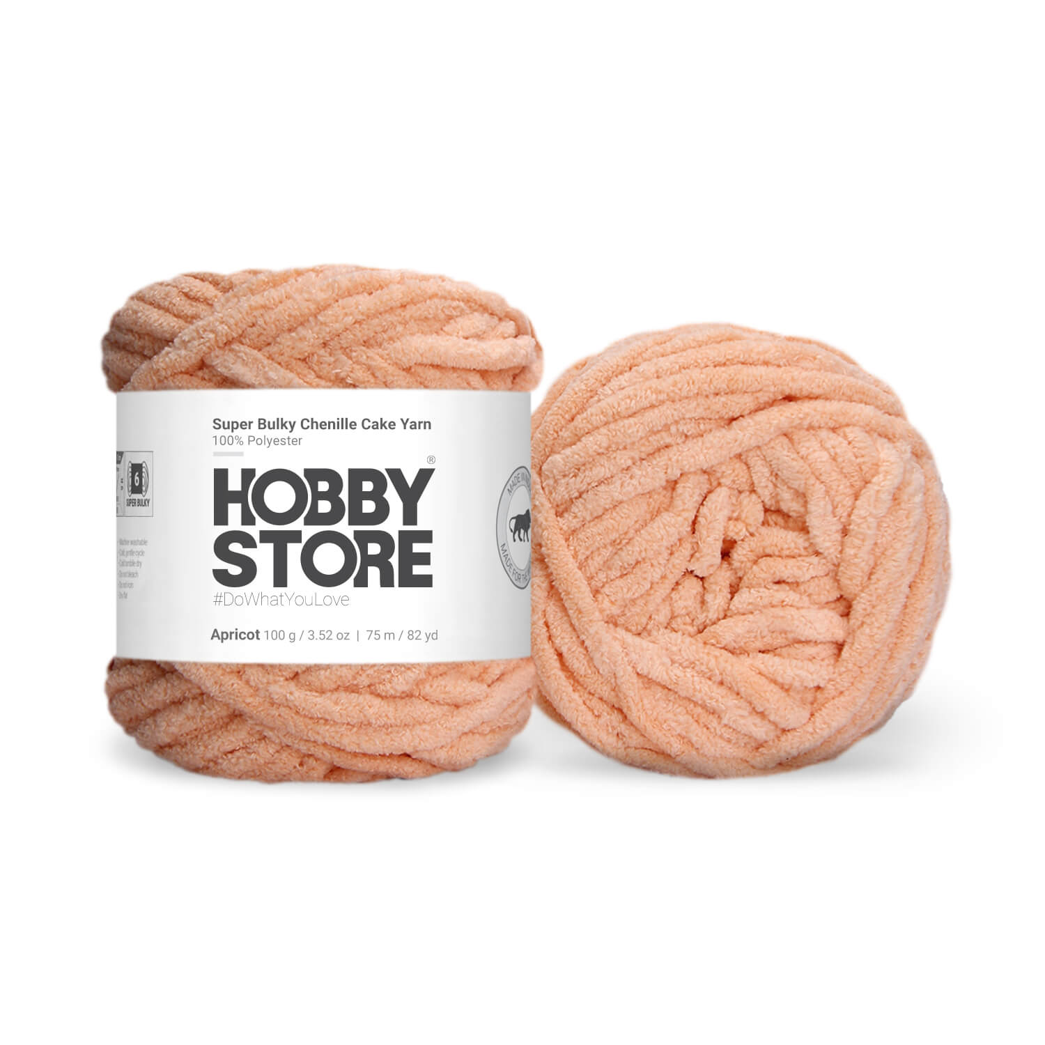 Super Bulky Chenille Cake Yarn by Hobby Store - Apricot 69132