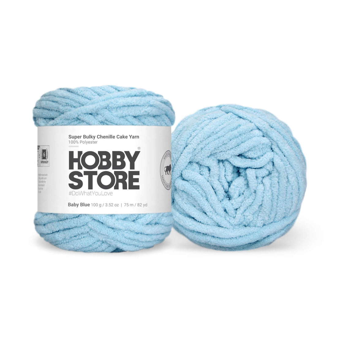 Super Bulky Chenille Cake Yarn by Hobby Store - Baby Blue 69152