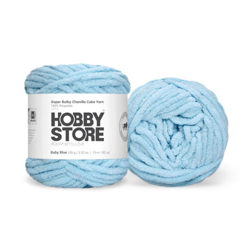 Super Bulky Chenille Cake Yarn by Hobby Store - Baby Blue 69152