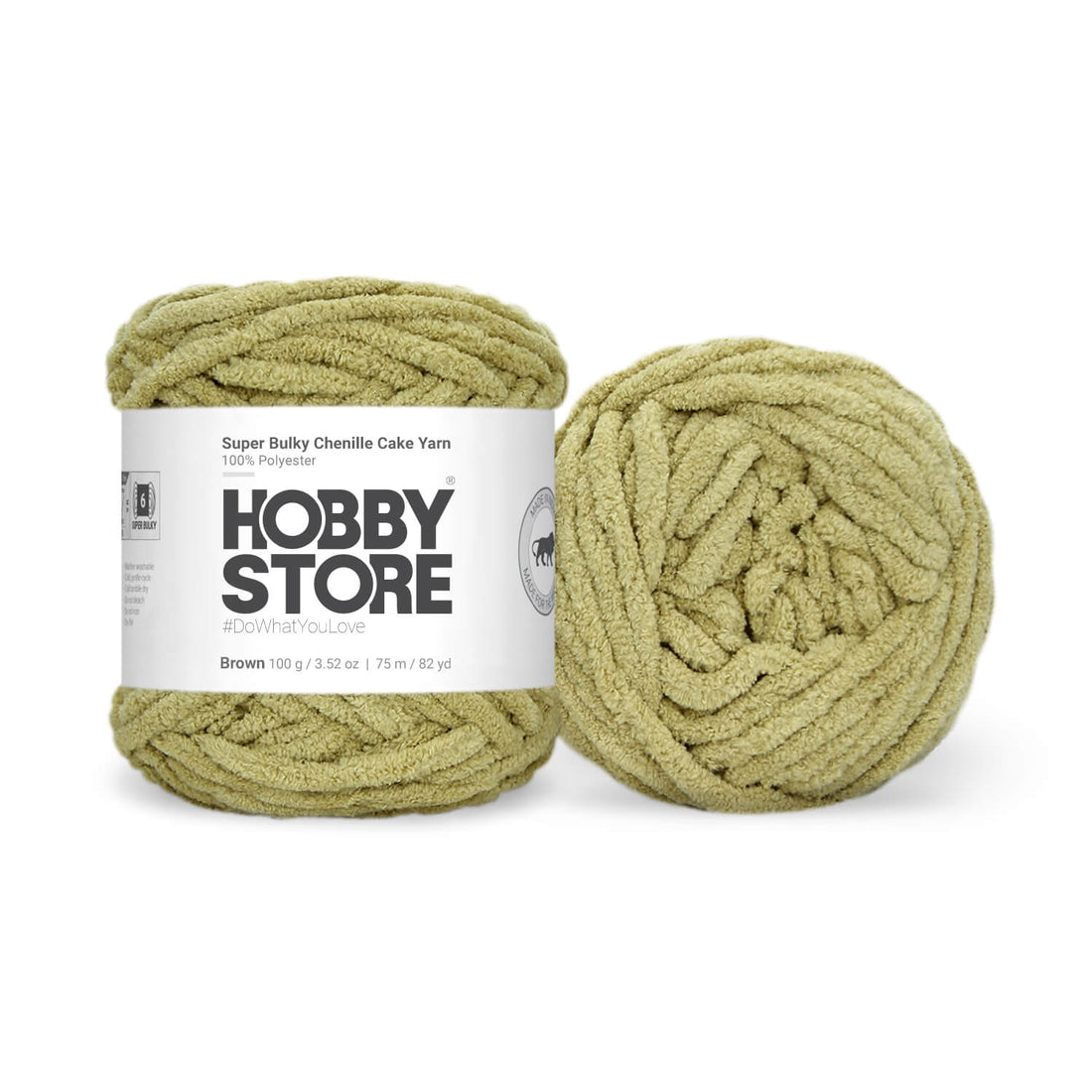 Super Bulky Chenille Cake Yarn by Hobby Store - Brown 69153