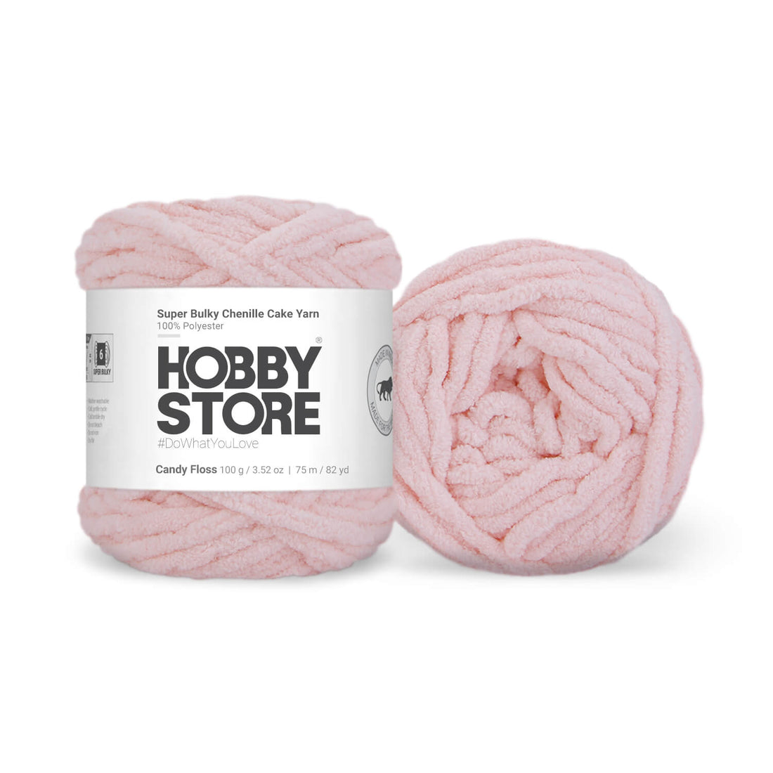 Super Bulky Chenille Cake Yarn by Hobby Store - Candy Floss 69133