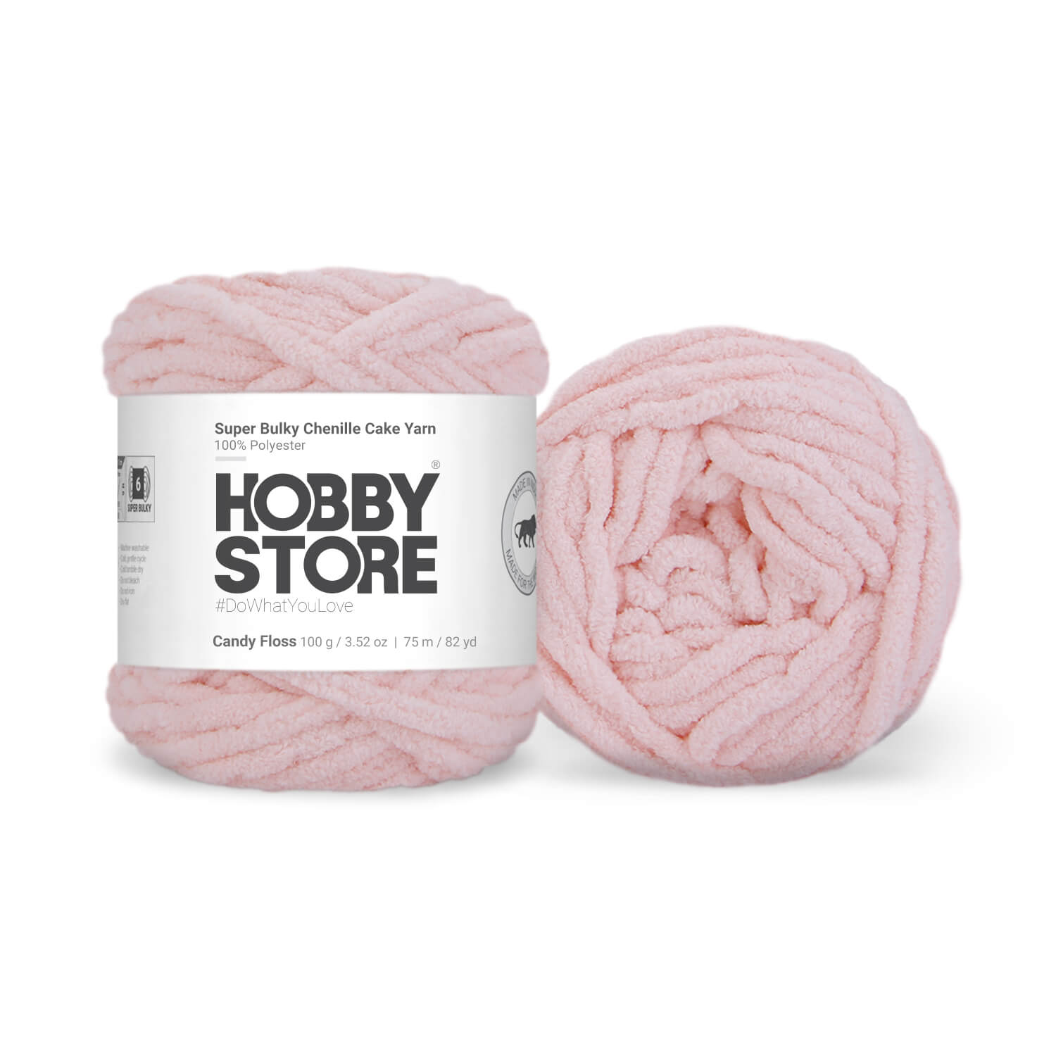 Super Bulky Chenille Cake Yarn by Hobby Store - Candy Floss 69133