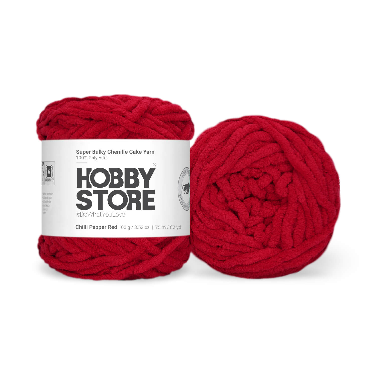 Super Bulky Chenille Cake Yarn by Hobby Store - Chilli Pepper Red 69139