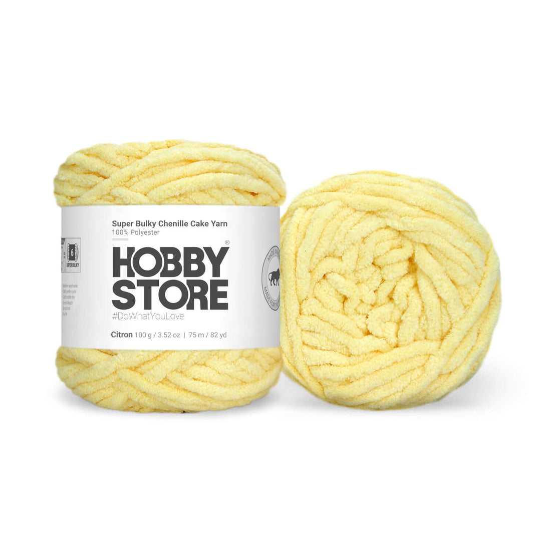 Super Bulky Chenille Cake Yarn by Hobby Store - Citron 69142