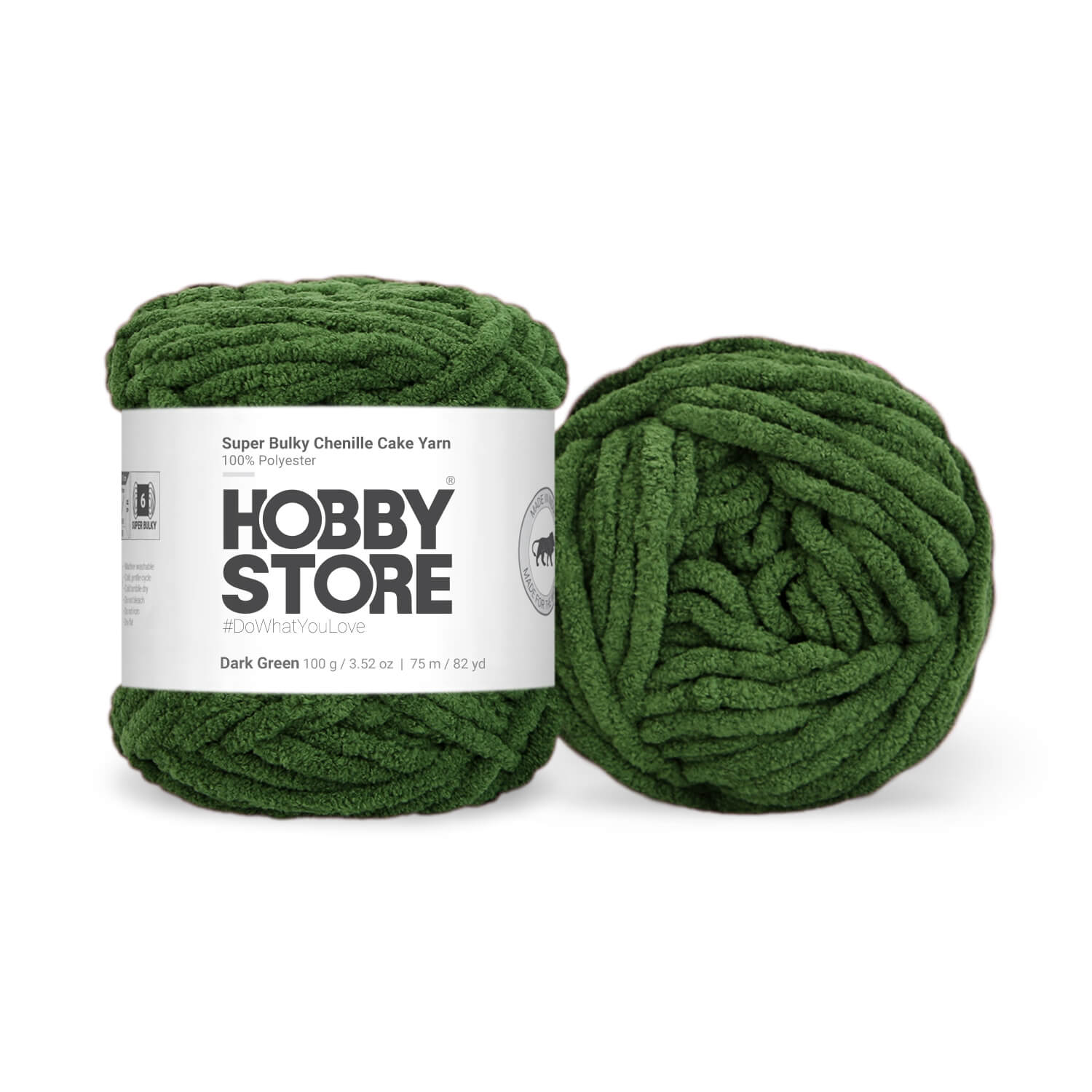 Super Bulky Chenille Cake Yarn by Hobby Store - Dark Green 69118