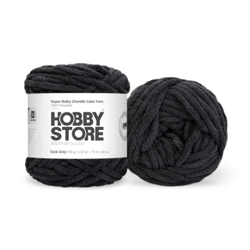 Super Bulky Chenille Cake Yarn by Hobby Store - Dark Grey 69156