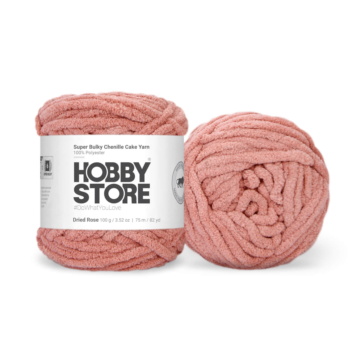 Super Bulky Chenille Cake Yarn by Hobby Store - Dried Rose 69148