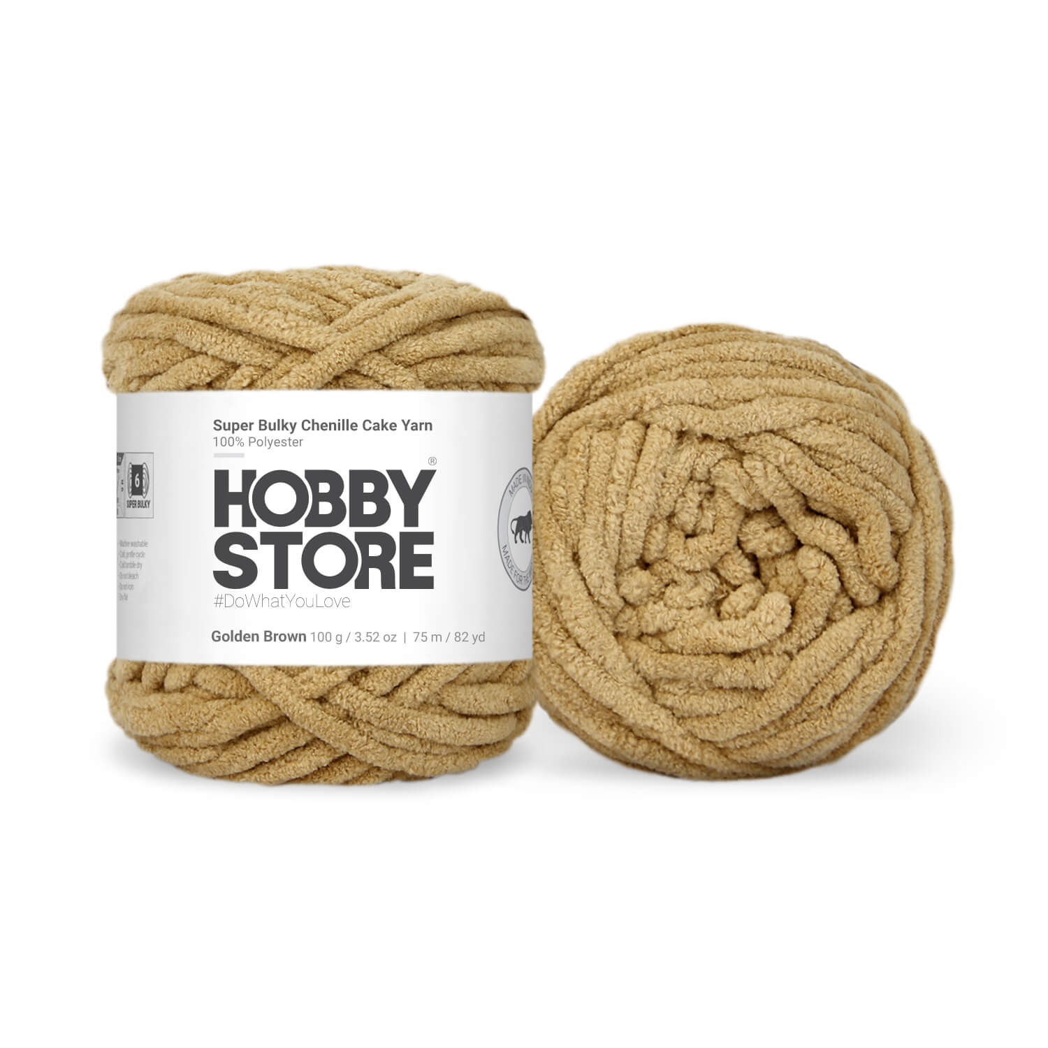 Super Bulky Chenille Cake Yarn by Hobby Store - Golden Brown 69103