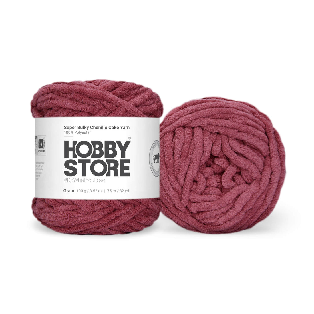 Super Bulky Chenille Cake Yarn by Hobby Store - Grape 69129