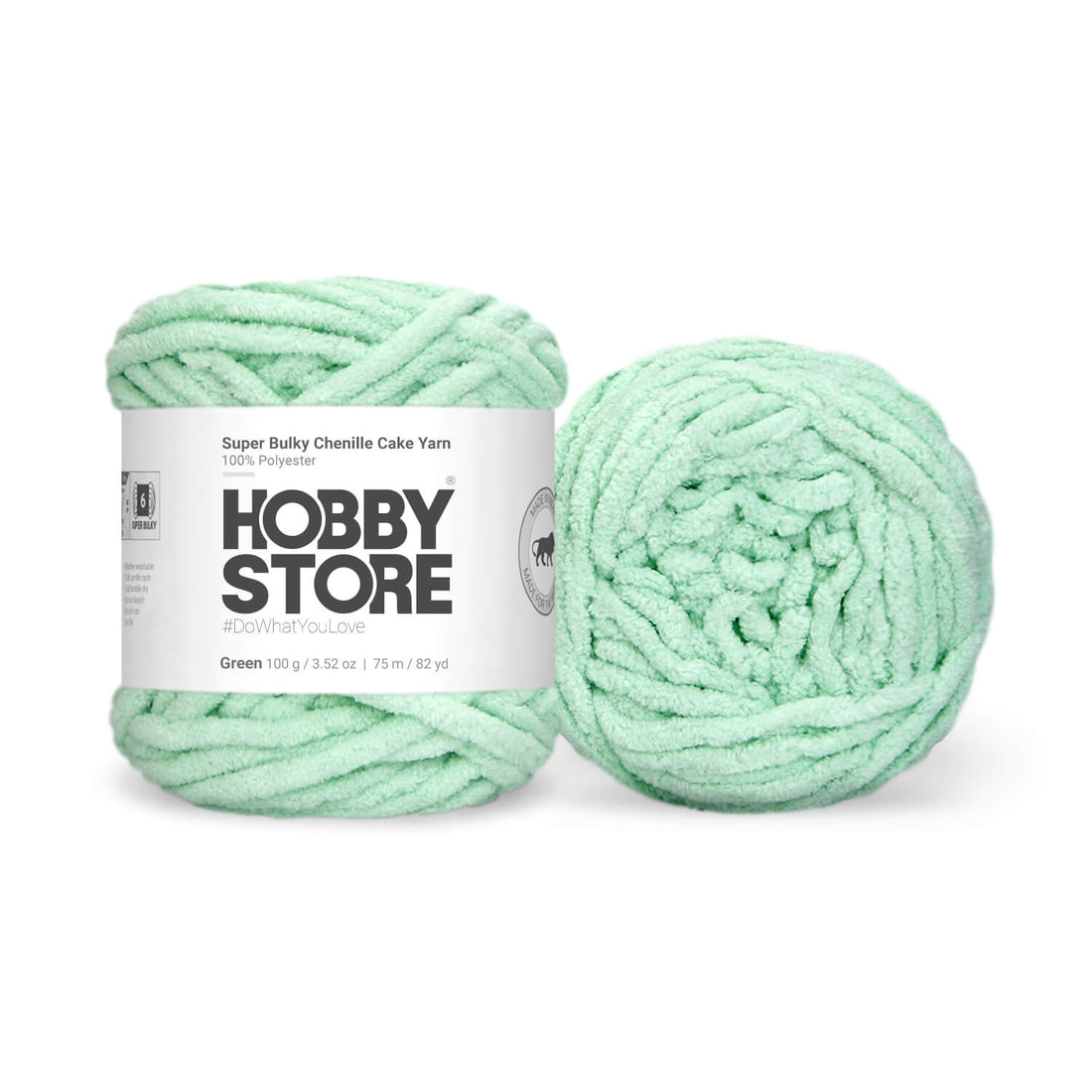 Super Bulky Chenille Cake Yarn by Hobby Store - Green 69155