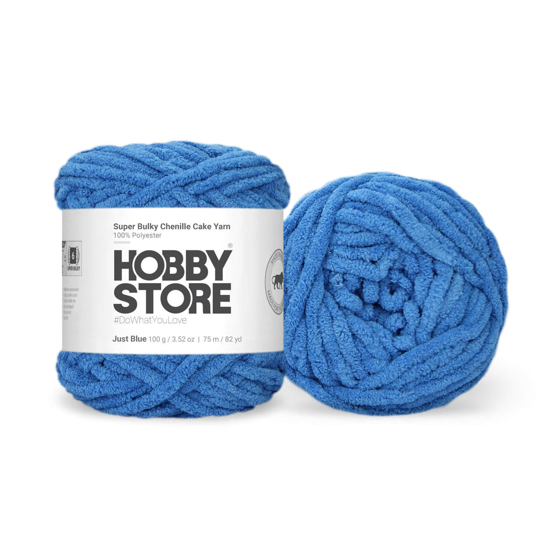 Super Bulky Chenille Cake Yarn by Hobby Store - Just Blue 69105