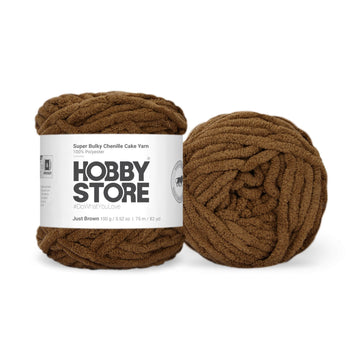 Super Bulky Chenille Cake Yarn by Hobby Store - Just Brown 69113