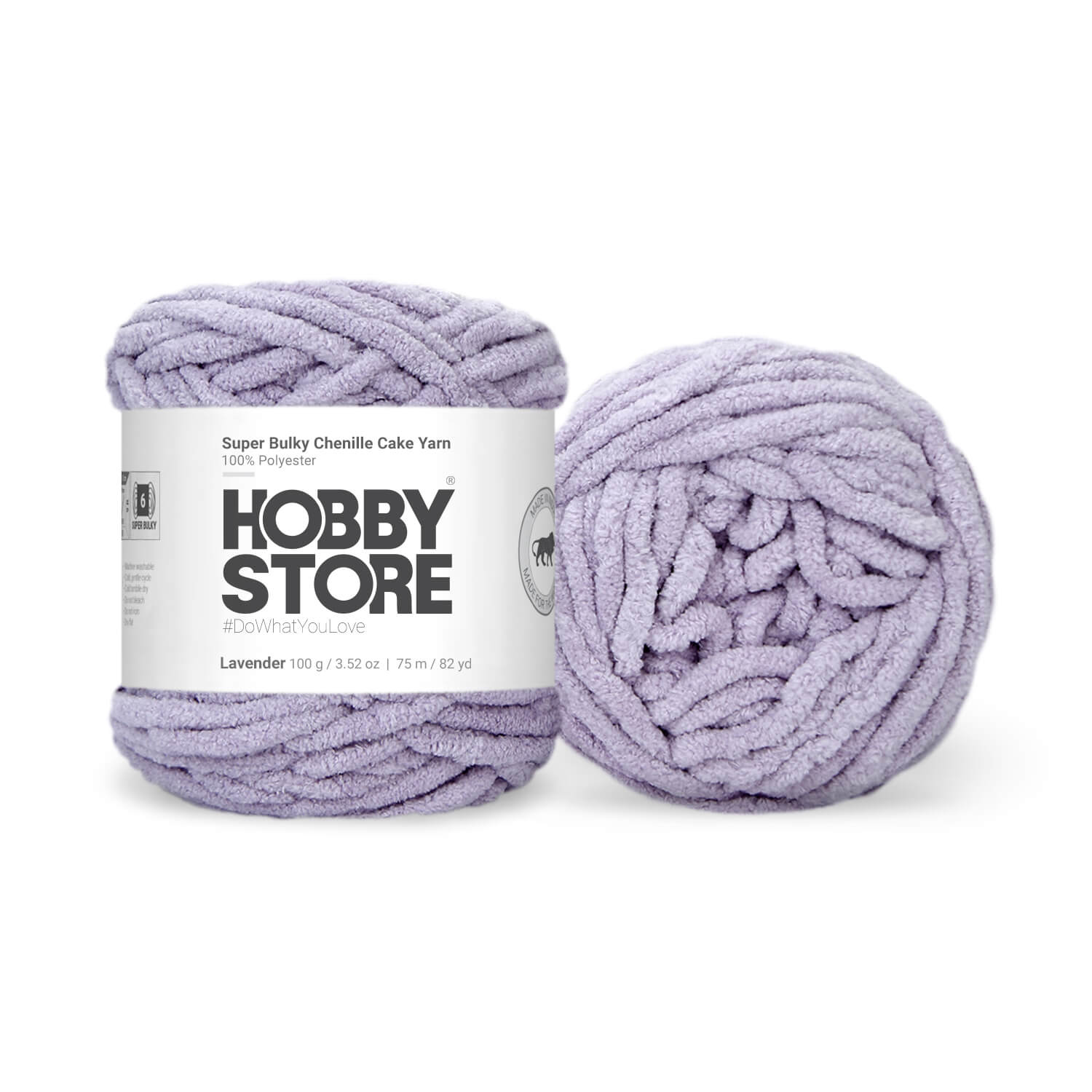 Super Bulky Chenille Cake Yarn by Hobby Store - Lavender 69136