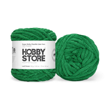 Super Bulky Chenille Cake Yarn by Hobby Store - Leaf Green 69119