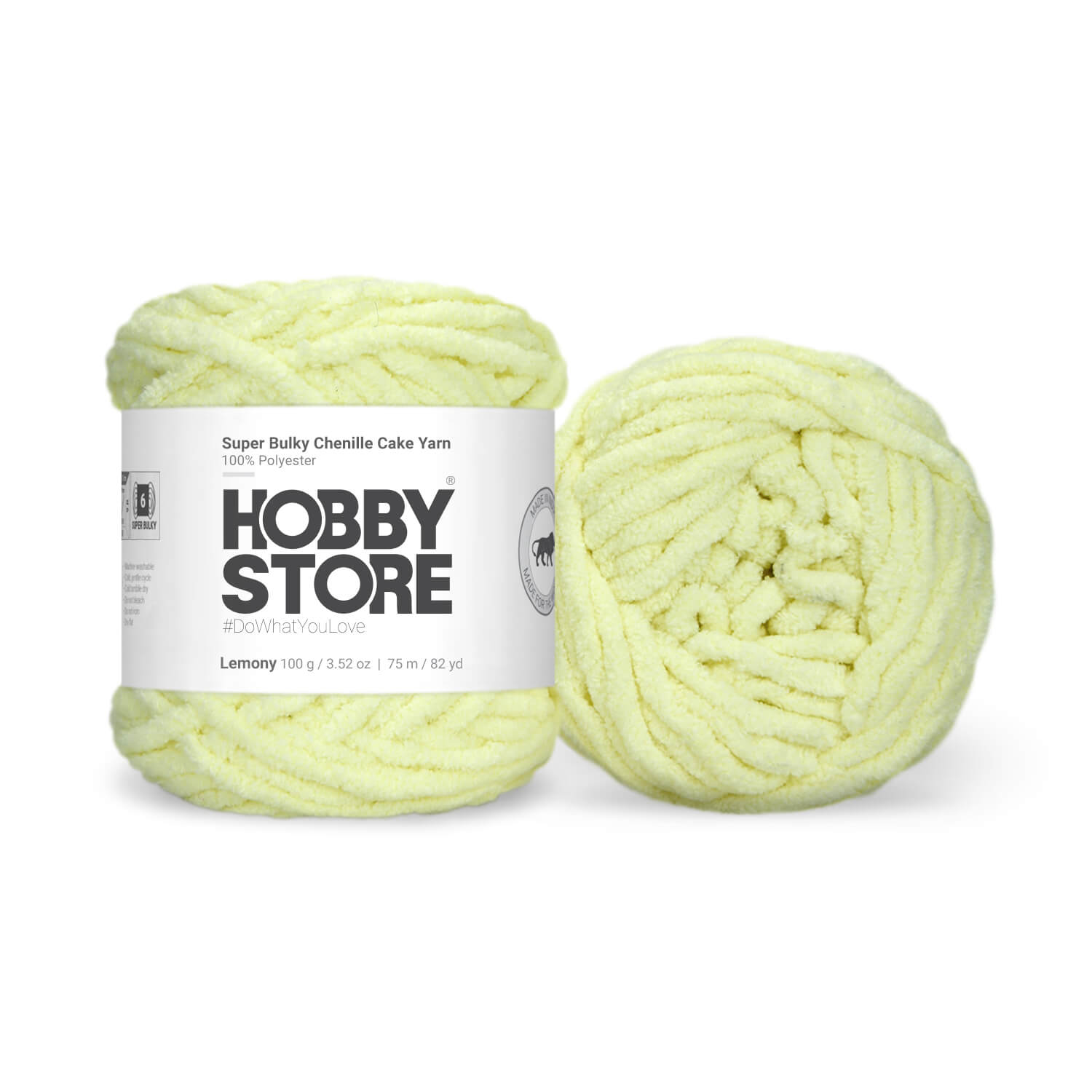 Super Bulky Chenille Cake Yarn by Hobby Store - Lemony 69143