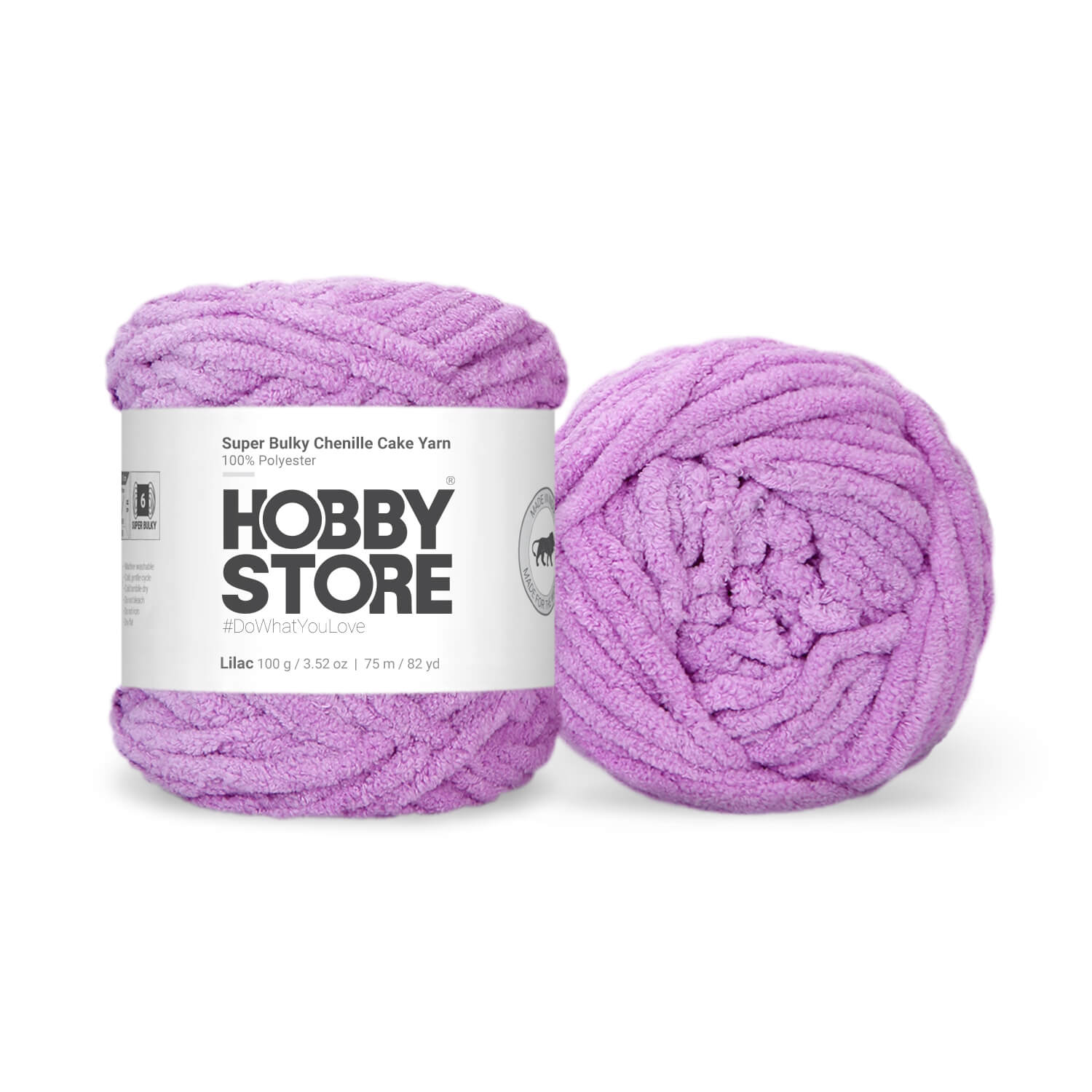 Super Bulky Chenille Cake Yarn by Hobby Store - Lilac 69137