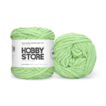 Super Bulky Chenille Cake Yarn by Hobby Store - Lime Green 69120