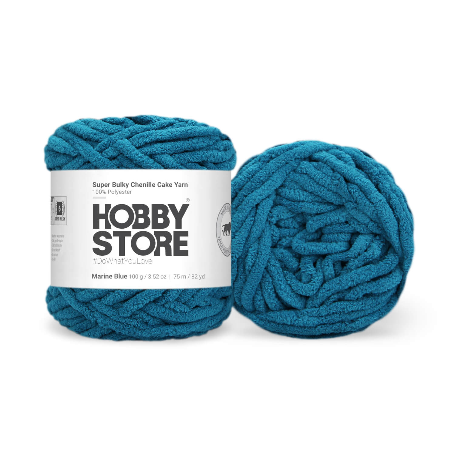 Super Bulky Chenille Cake Yarn by Hobby Store - Marine Blue 69106