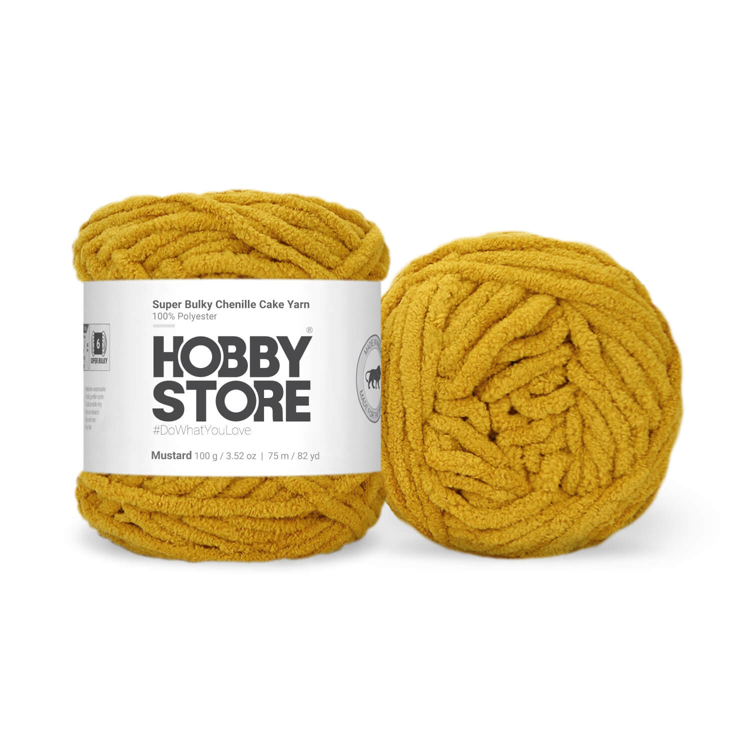 Super Bulky Chenille Cake Yarn by Hobby Store - Mustard 69144