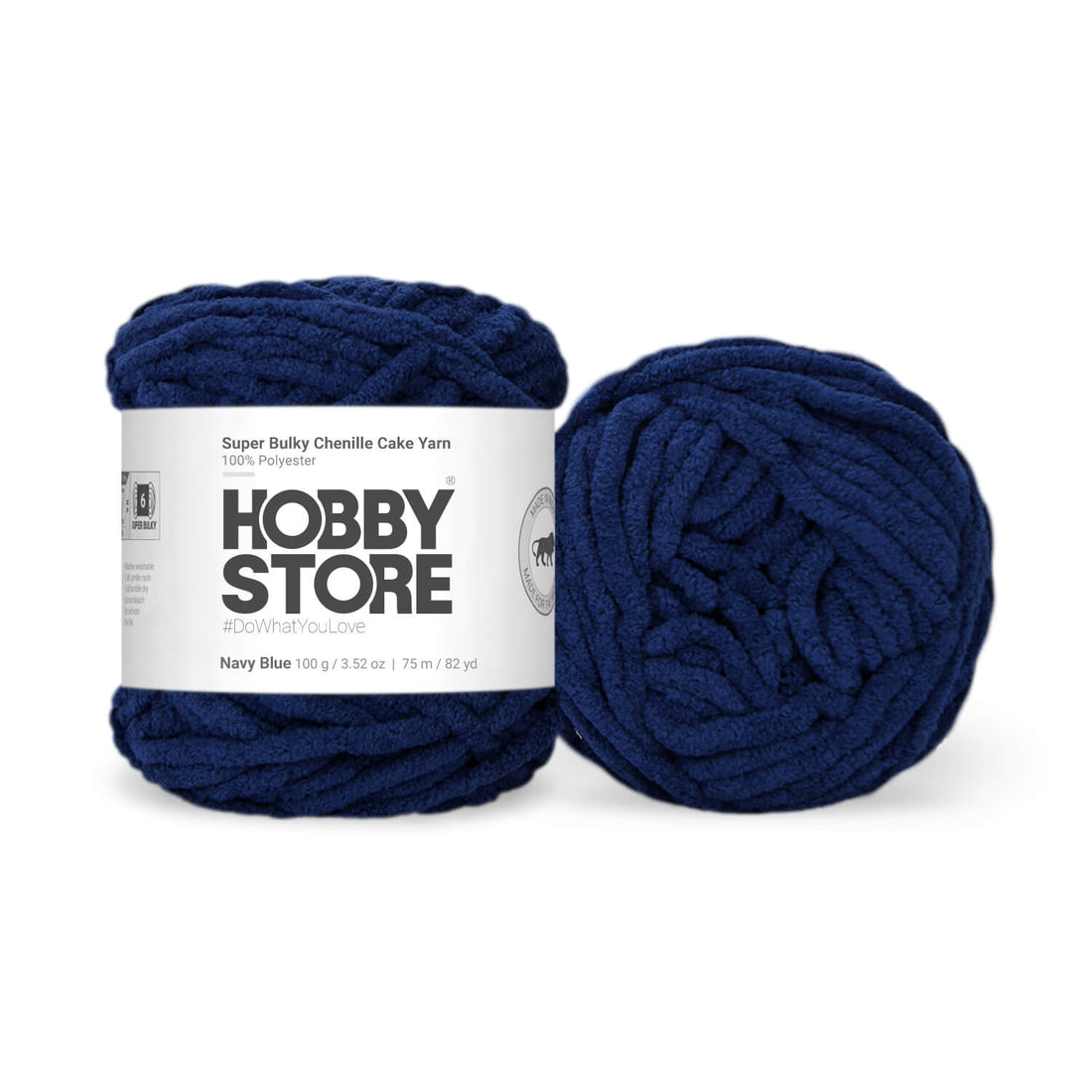 Super Bulky Chenille Cake Yarn by Hobby Store - Navy Blue 69151