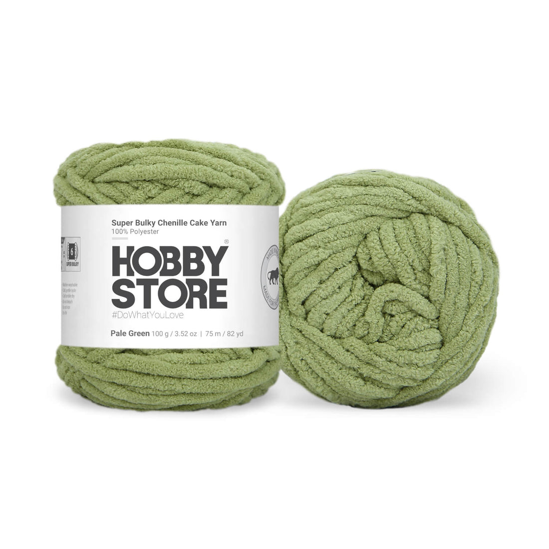 Super Bulky Chenille Cake Yarn by Hobby Store - Pale Green 69122