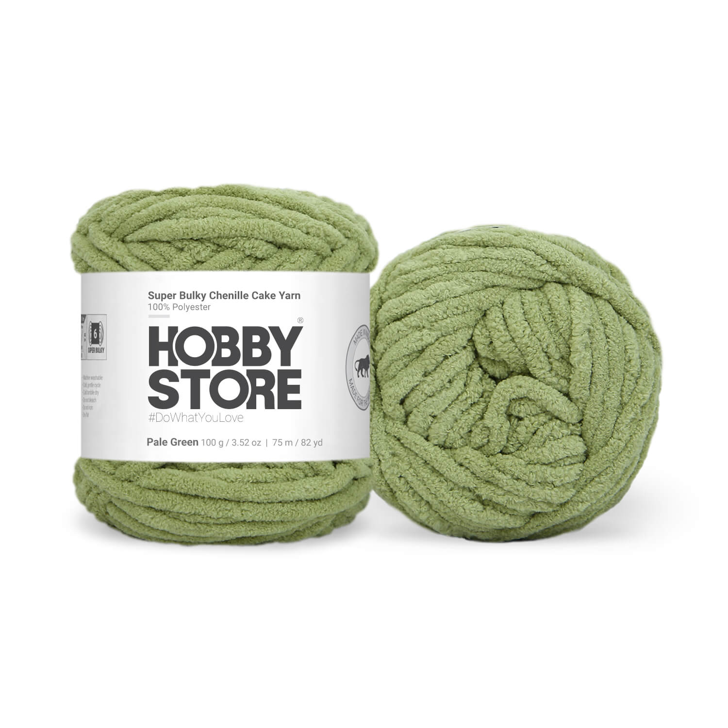 Super Bulky Chenille Cake Yarn by Hobby Store - Pale Green 69122