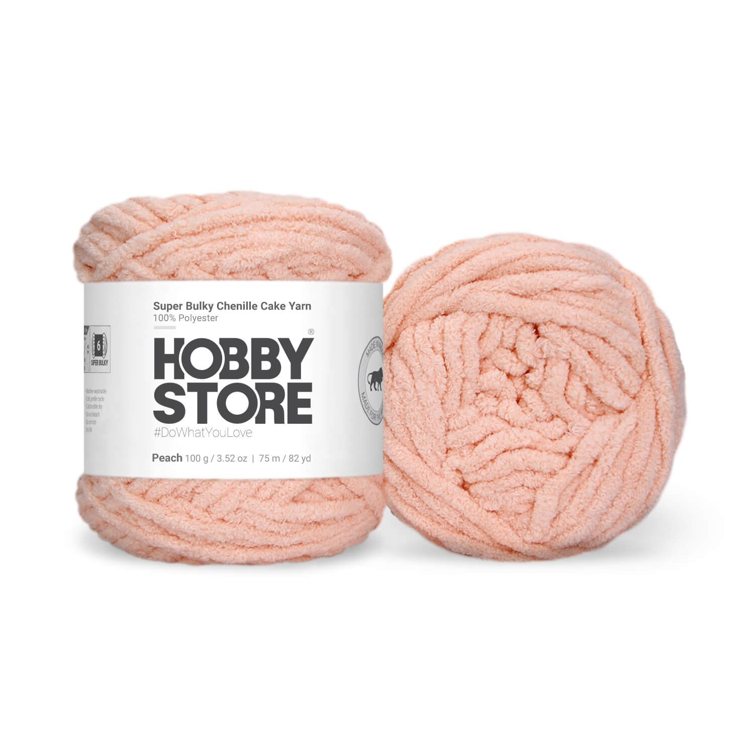 Super Bulky Chenille Cake Yarn by Hobby Store - Peach 69147