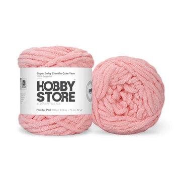 Super Bulky Chenille Cake Yarn by Hobby Store - Powder Pink 69134