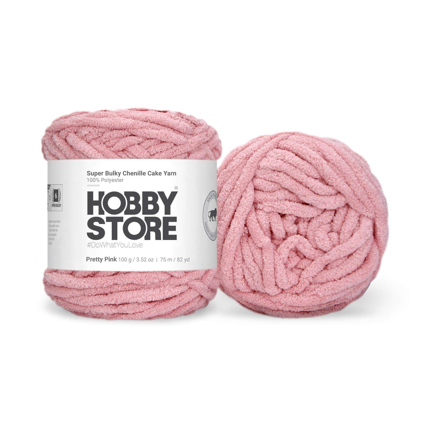 Super Bulky Chenille Cake Yarn by Hobby Store - Pretty Pink 69135