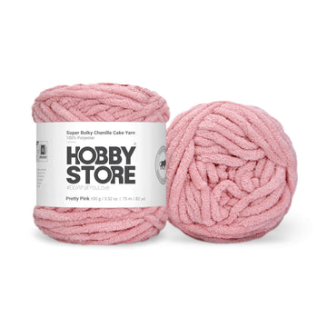 Super Bulky Chenille Cake Yarn by Hobby Store - Pretty Pink 69135