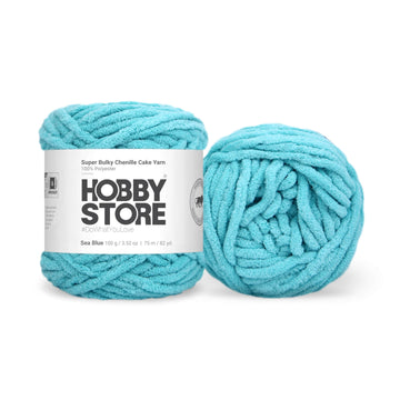 Super Bulky Chenille Cake Yarn by Hobby Store - Sea Blue 69108