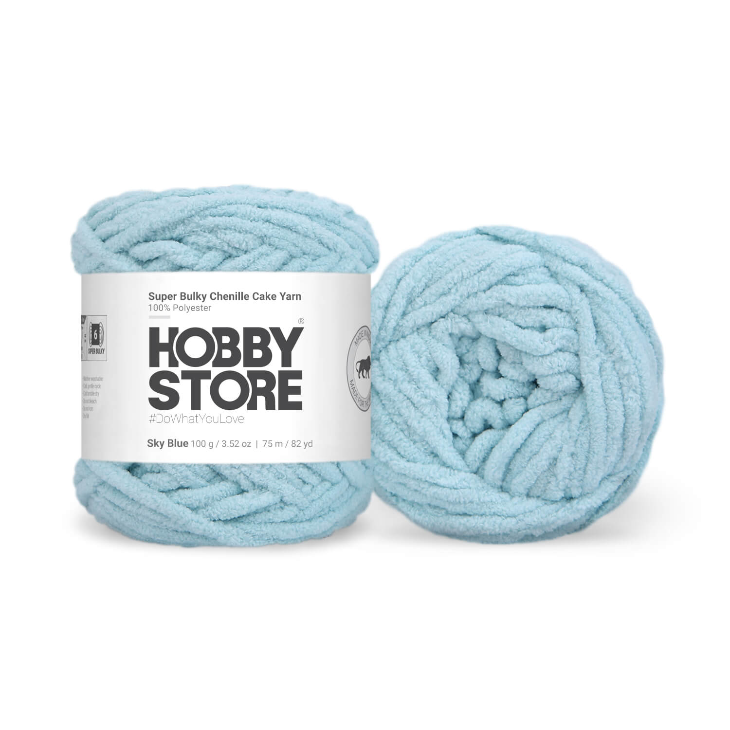 Super Bulky Chenille Cake Yarn by Hobby Store - Sky Blue 69109