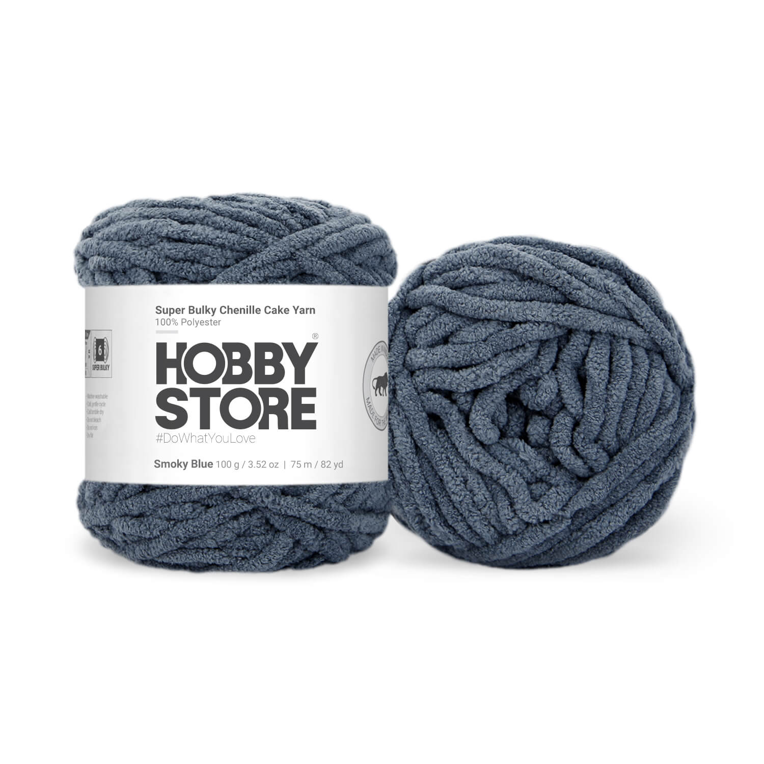 Super Bulky Chenille Cake Yarn by Hobby Store - Smoky Blue 69110