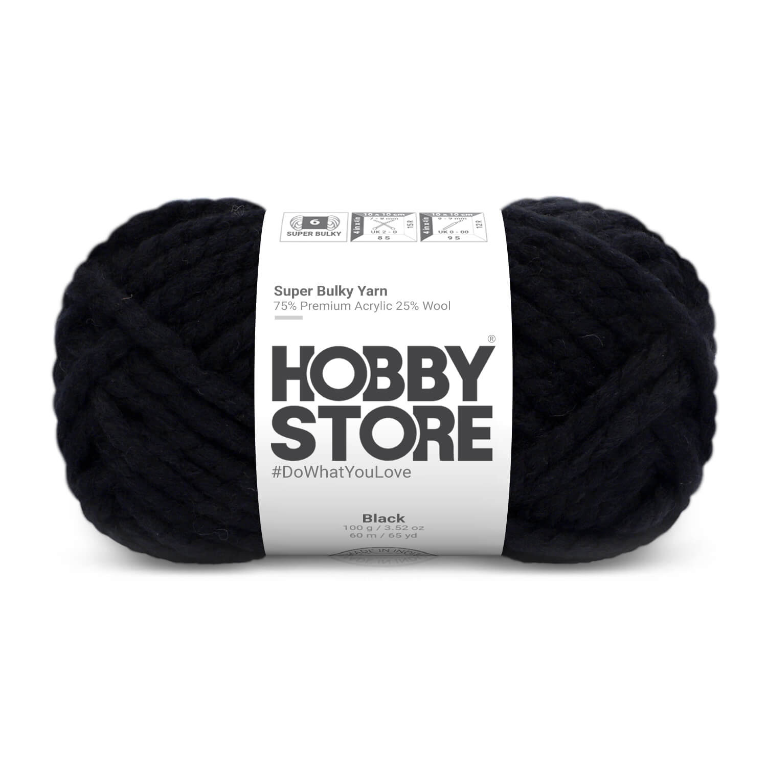 Super Bulky Yarn by Hobby Store - Black 9002