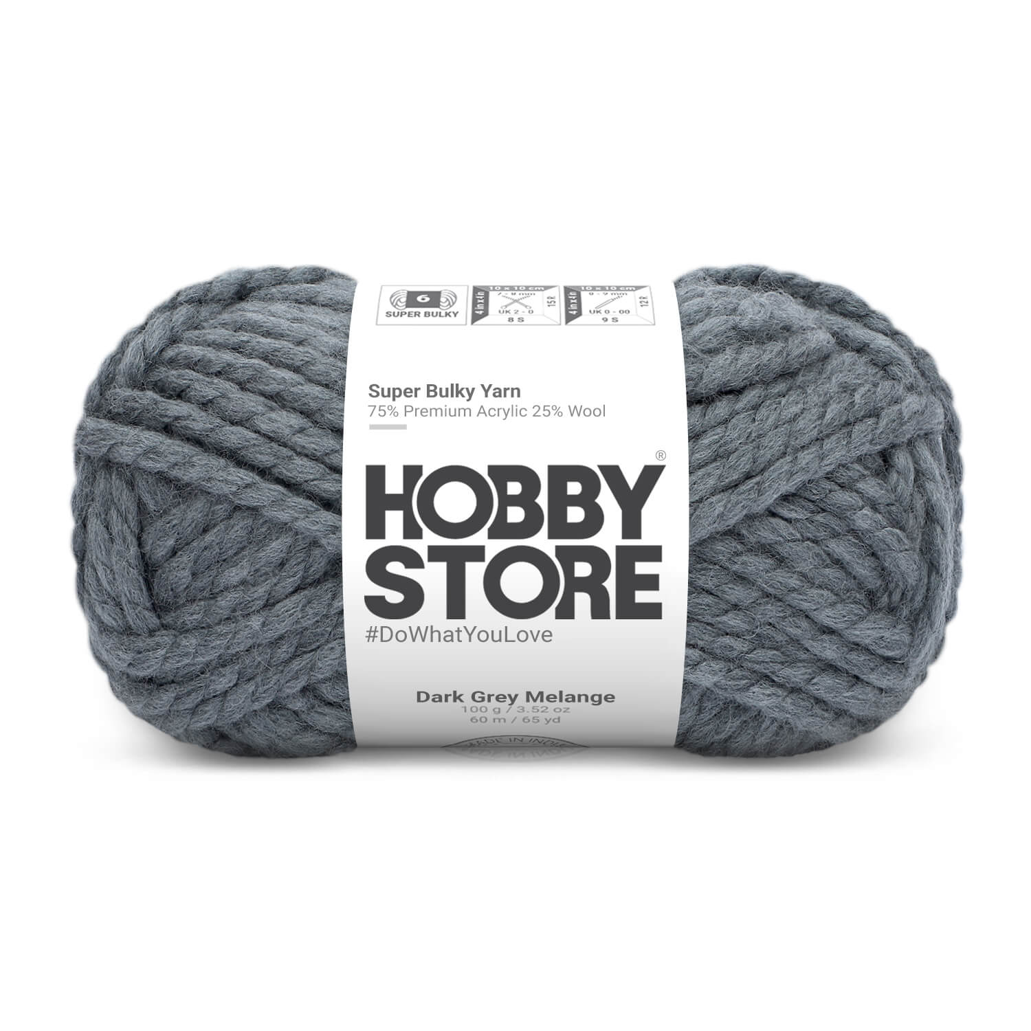 Super Bulky Yarn by Hobby Store - Dark Grey Melange 9014