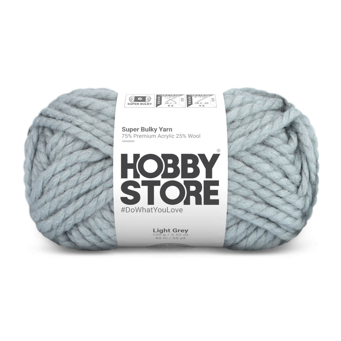 Super Bulky Yarn by Hobby Store - Light Grey 9038