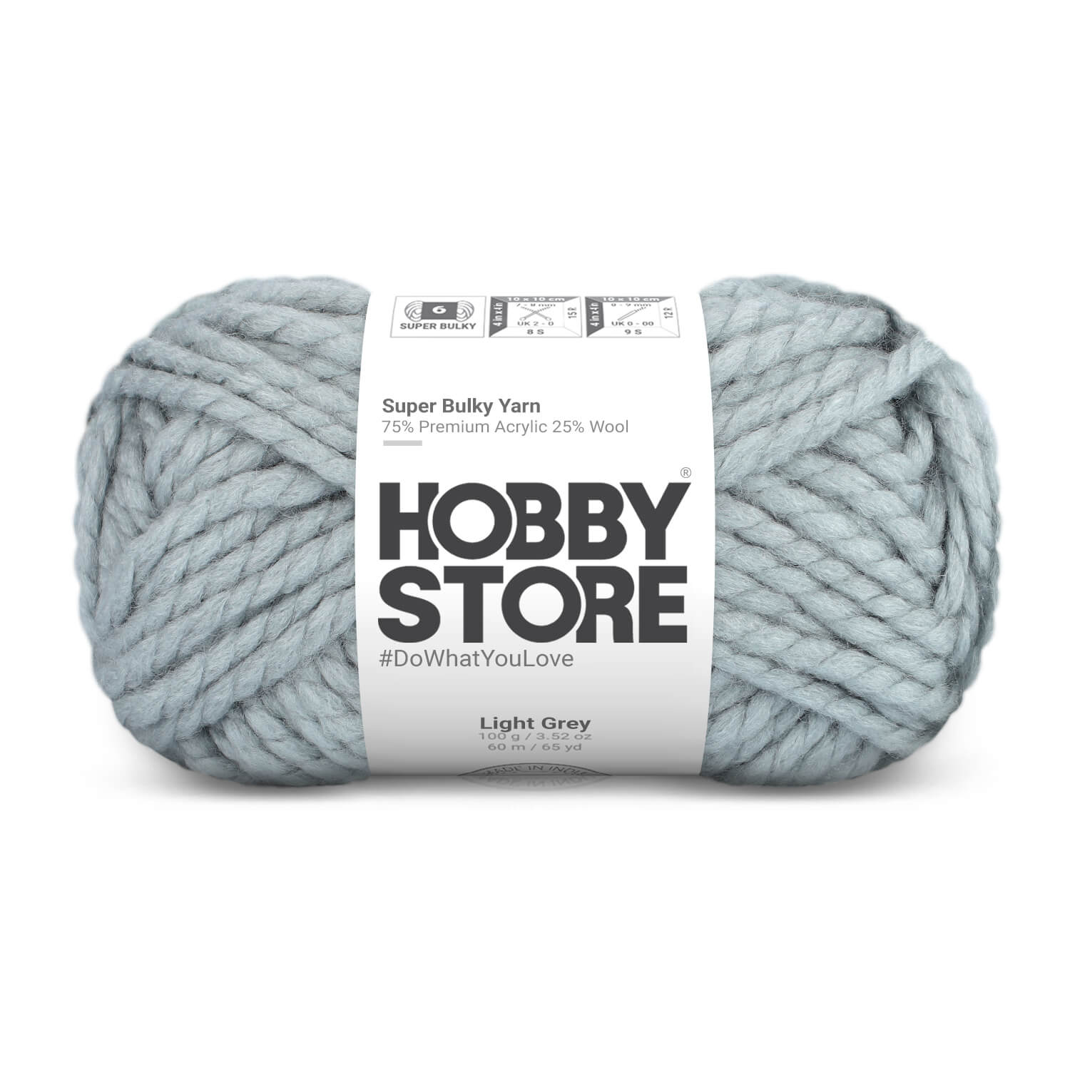 Super Bulky Yarn by Hobby Store - Light Grey 9038