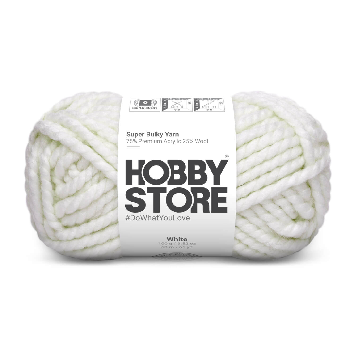 Super Bulky Yarn by Hobby Store - White 9001