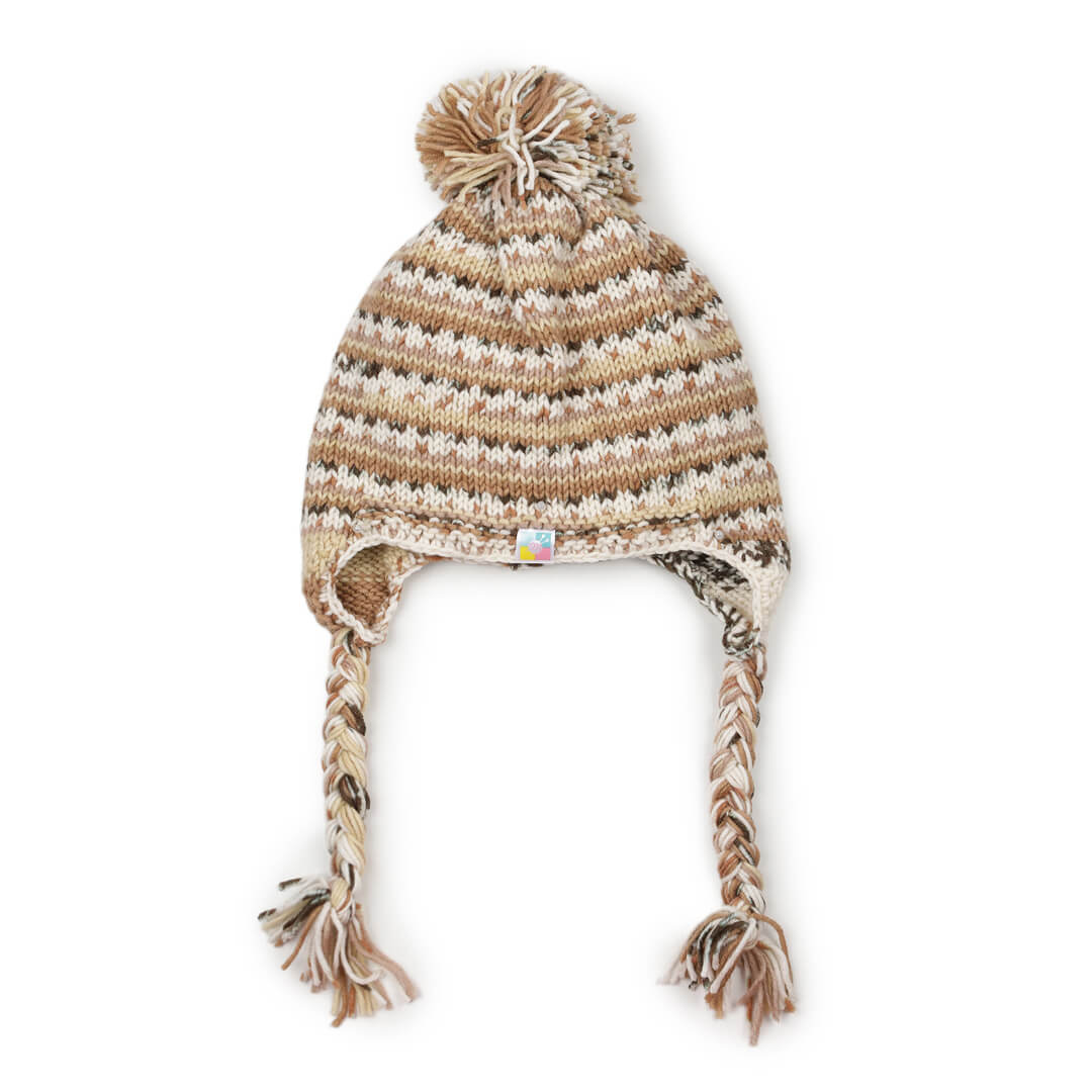 Beige Brown Icelandic Beanie - 1741